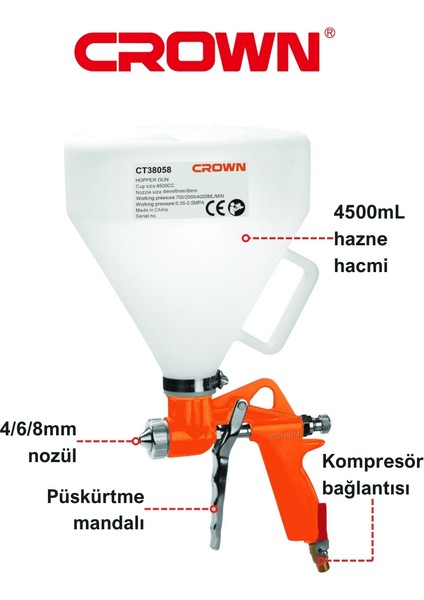 Havalı Fasarit Tabanca 4.5 Litre 4.6.8 mm | Fasarit Boya Tabancası modelleri