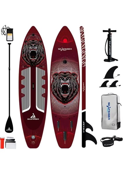 Bear Şişme Sörf Tahtası 350X82CM Sup Paddle Board Kürek Sörfü - Full Set