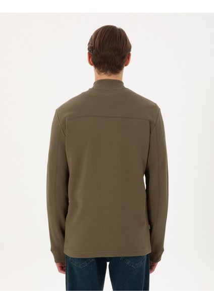 Erkek Koyu Haki Regular Fit Sweatshirt 50296505-VR111