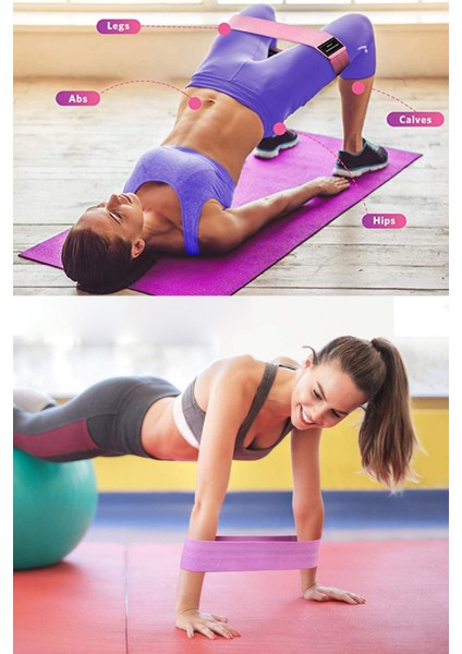 3'lü Direnç Lastiği Seti, Pilates ve Fitness Kalça Egzersizi, Renkli ve Hafif Orta Sert modelleri