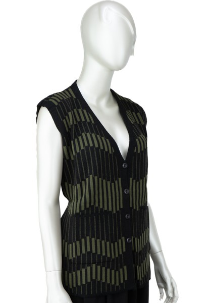 Kadın Kışlık Anne Yelek Pamuklu Triko Örme Klasik Açelya Motifli Önden Düğmeli Çift Cepli fırsatları