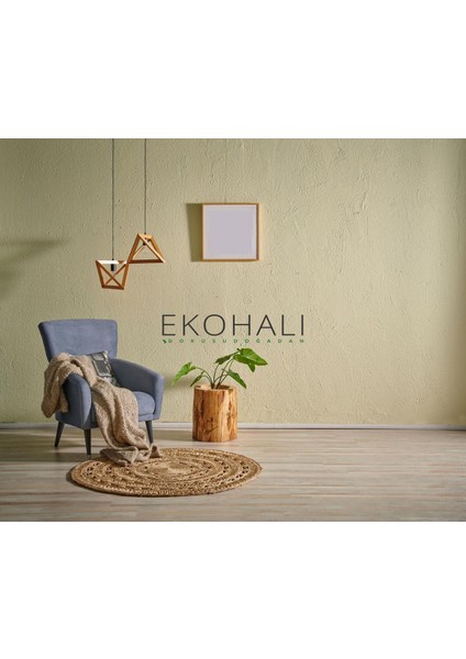 Solo Koleksiyonu Jüt ile Üretilen El Dokuma Sisal Kilim CA-106 Dhurrie Xw