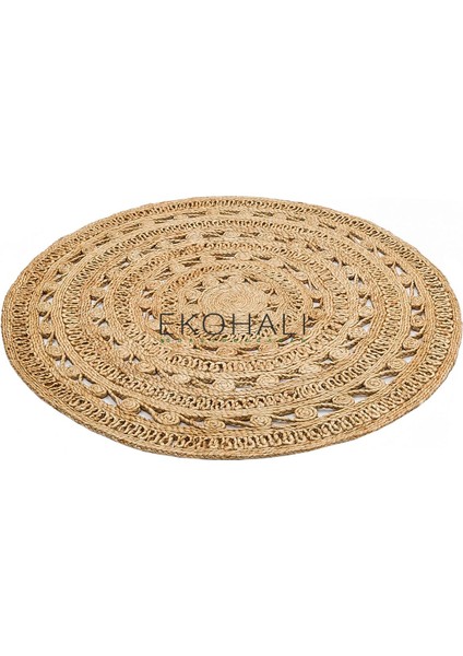 Solo Koleksiyonu Jüt ile Üretilen El Dokuma Sisal Kilim CA-106 Dhurrie Xw