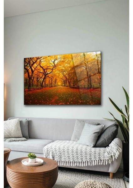 Teknoo- Ağaçlı Yol Cam Tablo Duvar Dekarasyonu modelleri