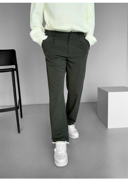 Erkek Baggy Fit Beli Lastikli Rahat Pantolon Haki fiyatları