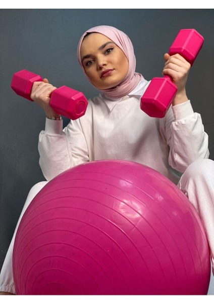 Pembe 2 Kg Dambıl Seti, Plastik Malzeme, 2 Adet, Spor ve Egzersiz için ideal