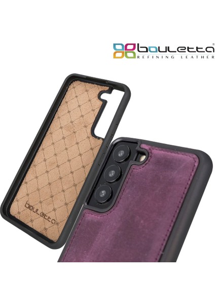 Samsung Galaxy S22 Uyumlu Deri Arka Kapak Cz7 Mor modelleri
