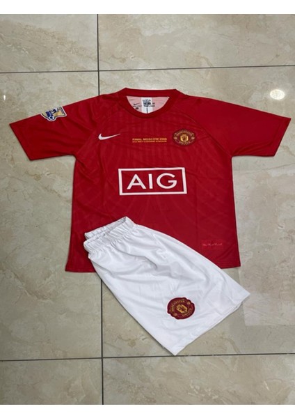 2007/2008 Sezon Ronaldo Kırmızı Moscow Finali M.unıted. Çocuk Forma Takımı