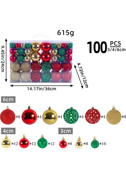 Noel Topu Noel Ağacı Aksesuarları Hediye Kutusu Noel Dekorasyonu Top Kolye (Yurt Dışından)