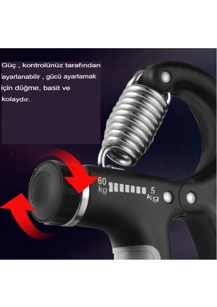 Tekno Trust El Kol Bilek Güçlendirici Sayaçlı El Yayi Egzersiz Aleti 5-60 kg 1 Adet (Jimlastik) fırsatları