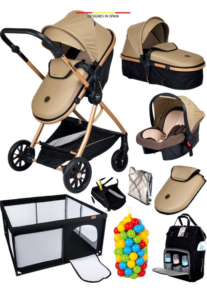 9in1 Yeni Doğan Set Full 1010 Travel Sistem Bebek Arabası 450 Park Yatak Oyun Alanı
