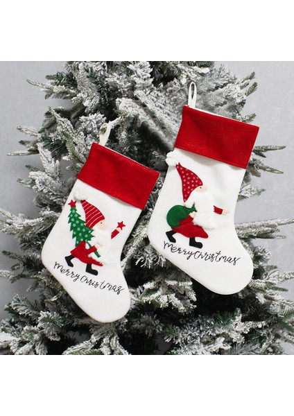 Çocuk Hediye Keseleri Noel Çorapları Noel Şeker Torbaları Noel Ağacı Askı Süsleri (Yurt Dışından)
