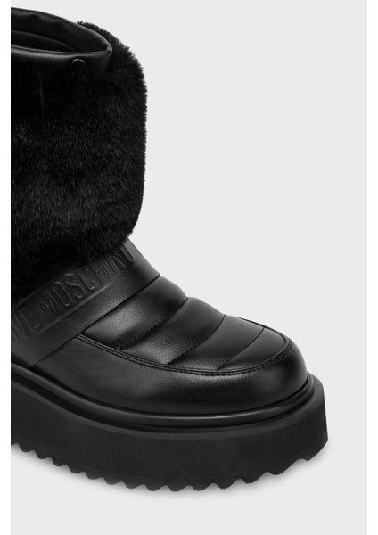 Yumuşak Tüylü Logolu Kalın Taban Bot Bayan Bot JA24296I0LIEC00B fırsatları