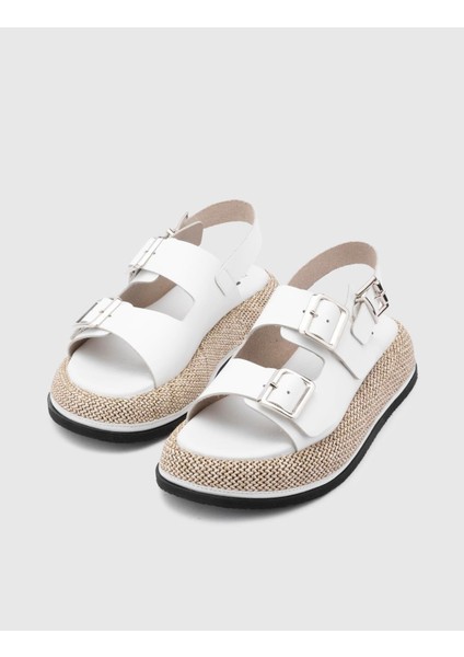 Arika Deri Kadın Beyaz Sandalet fiyatları