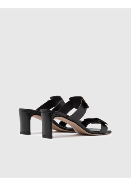 Cauvin Deri Kadın Siyah Topuklu Terlik fırsatları