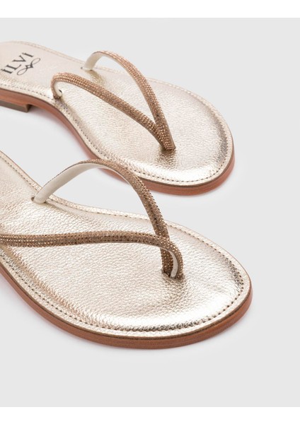 Yuhgara Floter Deri Kadın Altın Renk Sandalet fiyatları