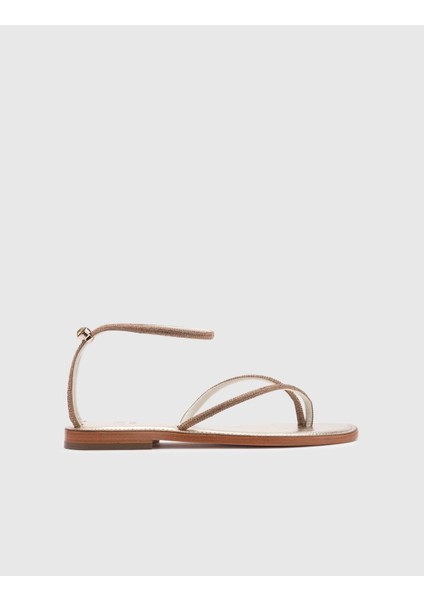 Yuhgara Floter Deri Kadın Altın Renk Sandalet modelleri