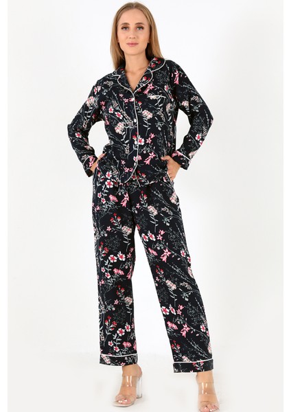 Flower Garden Uzun Kollu Kadın Pijama Takım