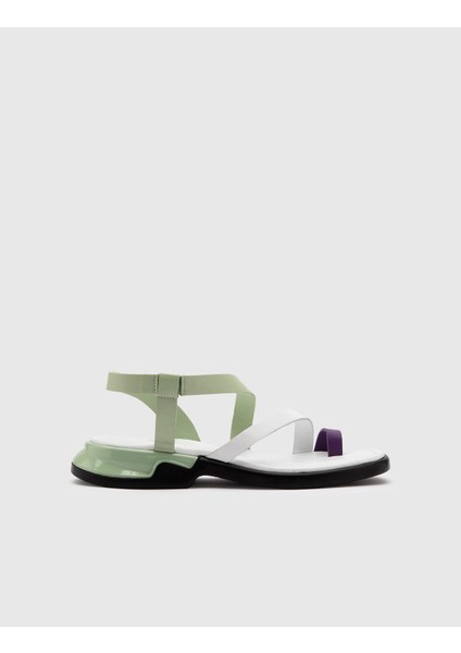 Perg Deri Kadın Beyaz Sandalet modelleri