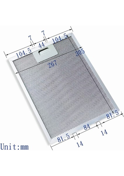 305X267MM Davlumbaz Aspiratör Filtresi 405525042-9 4055250429 C1
