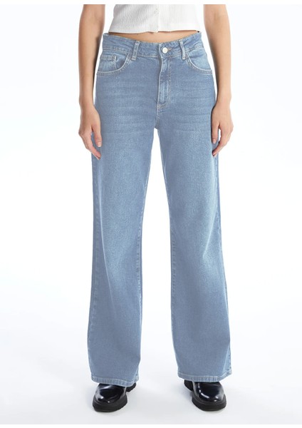 Kadın Yüksek Bel Salaş Kot Pantolon Büyük Beden Jean - C602