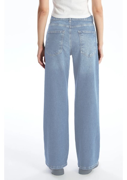 Kadın Yüksek Bel Salaş Kot Pantolon Büyük Beden Jean - C602 fırsatları