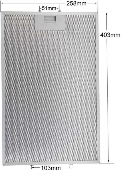 81485031 - Davlumbaz Aspiratör Filtresi 401X258 mm Teka Dg2 Isla E15