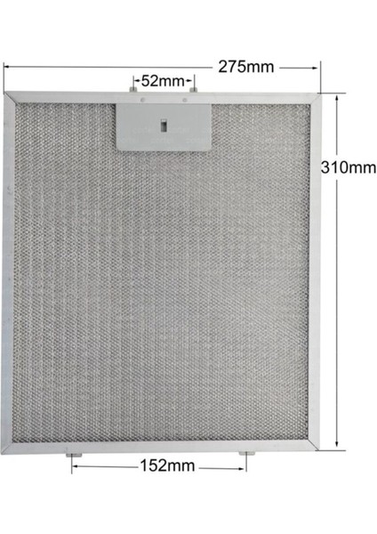 00671155 - Davlumbaz Metal Yağ Filtresi - 310X275 mm , 31X27.5 M8