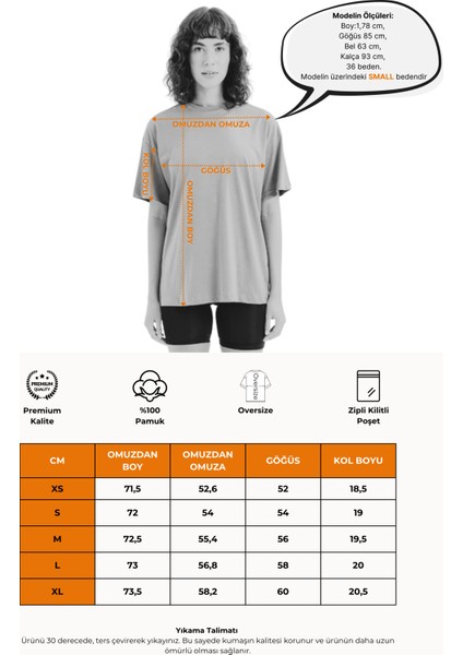 100% Pamuk Oversize Fit Bisiklet Yaka Mavi Kadın T-Shirt - Halo modelleri