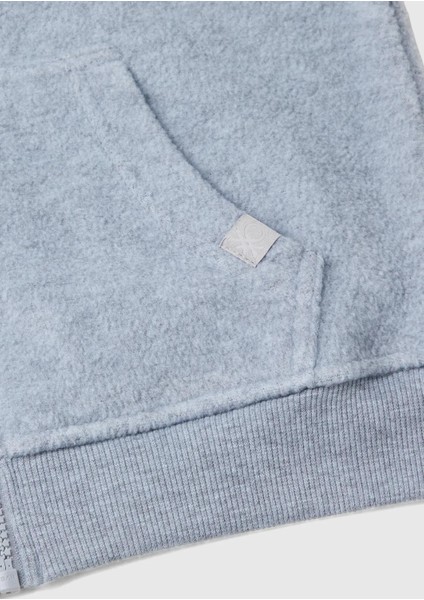 United Colors Of Benetton Erkek Çocuk Gri Melanj Etiket Detaylı Sweatshirt