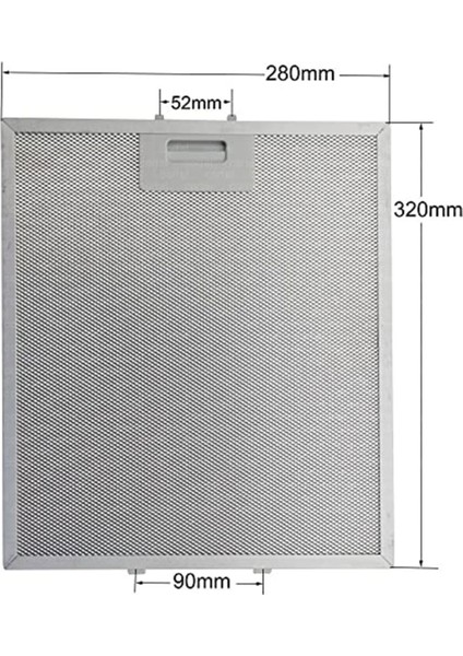 00363095 Davlumbaz Filtresi 320 x 280 mm Mutfak Aspiratörü Alüminyum - 32 cm 28 cm