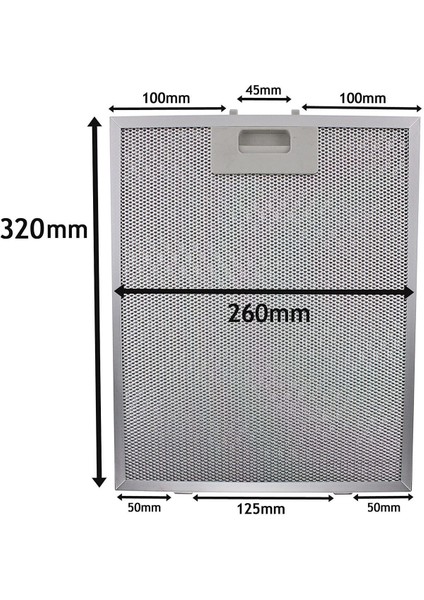 Aspiratör Davlumbaz Filtresi 260×320 mm Mutfak Aspiratörü Havalandırma Alüminyum Aspiratör L5