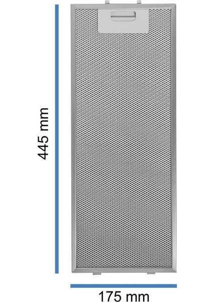 445X175 mm Davlumbaz Aspiratör Filtresi 44.5 x 17.5 Cm, 352813 / 00352813 K6