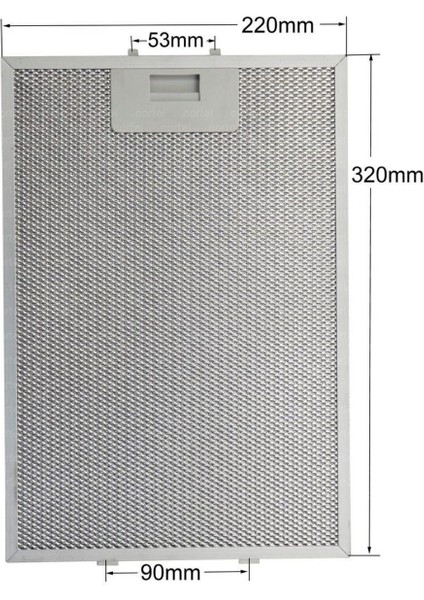 00362380 Aspiratör Davlumbaz Filtresi 320×220 Mm, 22×32 cm
