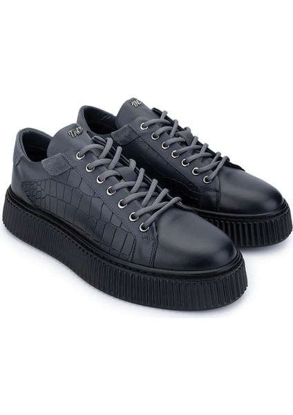 Erkek Deri Gri Sneakers & Spor Ayakkabı 352 21224 Erk Ayk SK24-25 Grı