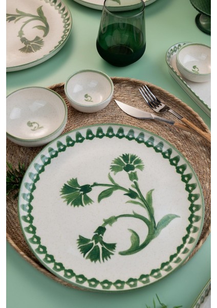 14 Parça 6 Kişilik Kahvaltı Takımı Ottoman Elegance Yeşil