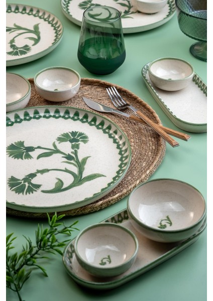 14 Parça 6 Kişilik Kahvaltı Takımı Ottoman Elegance Yeşil