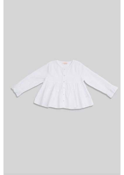 Lea Ekru Pamuklu Kız Çocuk Gömlek modelleri