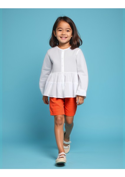 Lea Ekru Pamuklu Kız Çocuk Gömlek fırsatları