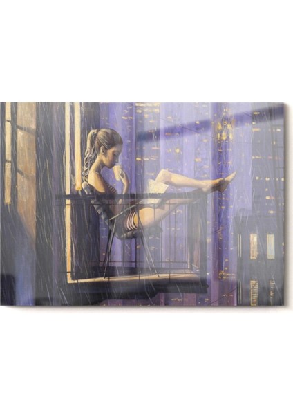 Kitap Okuyan Kadın Çizimi | Sanat Temalı Cam Tablo | 50 x 70 cm fırsatları
