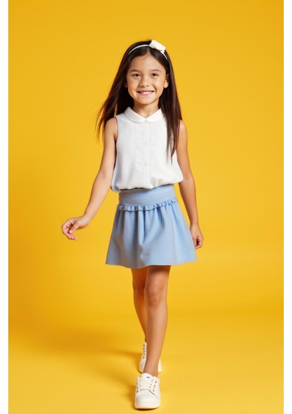 Elena Ekru Pamuklu Kısa Kollu Kız Çocuk Gömlek fırsatları