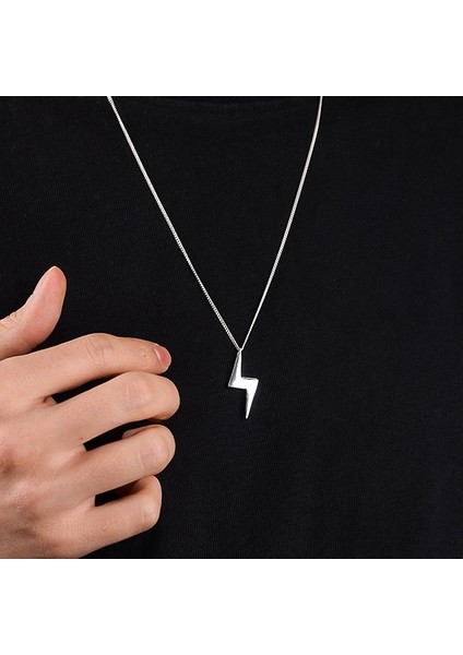 Gümüş Şimşek Kolye 925 Ayar Gümüş Şimşek Figürlü Unisex Kolye