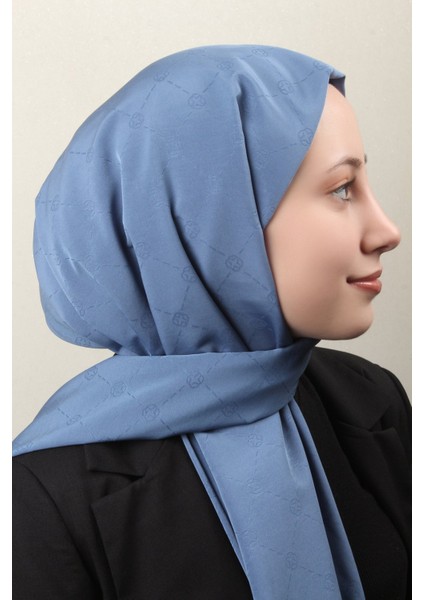 Monogram Icon Şal 4112-18 Indigo