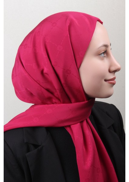 Monogram Icon Şal 4112-7 Fuşya