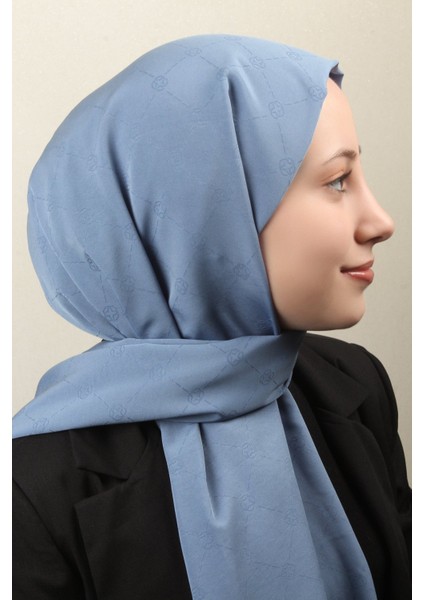 Monogram Icon Şal 4112-11 Mavi