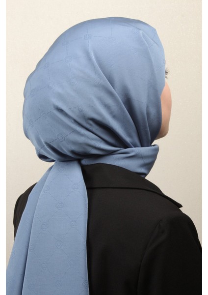 Monogram Icon Şal 4112-11 Mavi modelleri