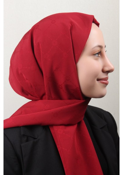 Monogram Icon Şal 4112-4 Bordo