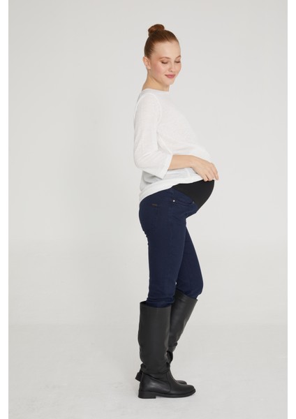 Slim Fit Likralı Hamile Jean Lacivert Pantolon Vasirus Slim Leg fiyatları