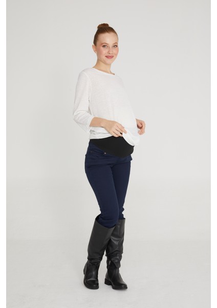 Slim Fit Likralı Hamile Jean Lacivert Pantolon Vasirus Slim Leg fırsatları