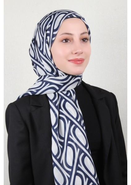 Soft Touch Şal 2778-23 Lacivert-Beyaz
